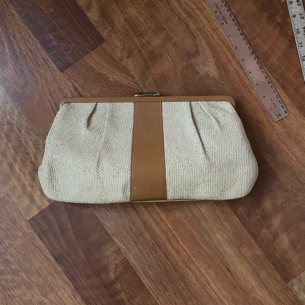 Vintage seagrass raffia clutch